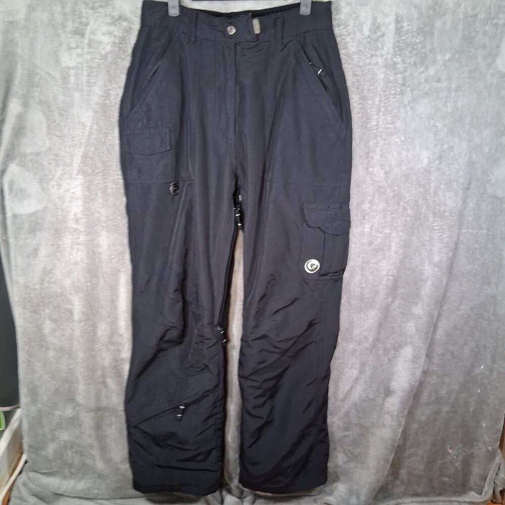 Powder Room Women's Ski And Snowboard Pants Size Medium Black Lined Multi Pocket